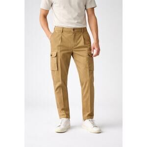 Shades of Grey by Micah Cohen Cargo Utility Pants Khaki Medium Slim Fit 32x28